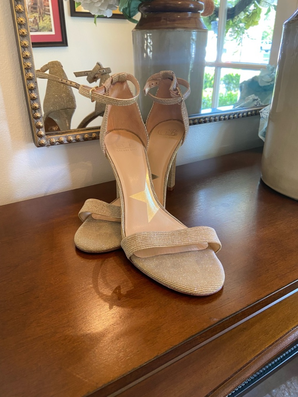 Women's Ankle-Strap Sandals in Champagne